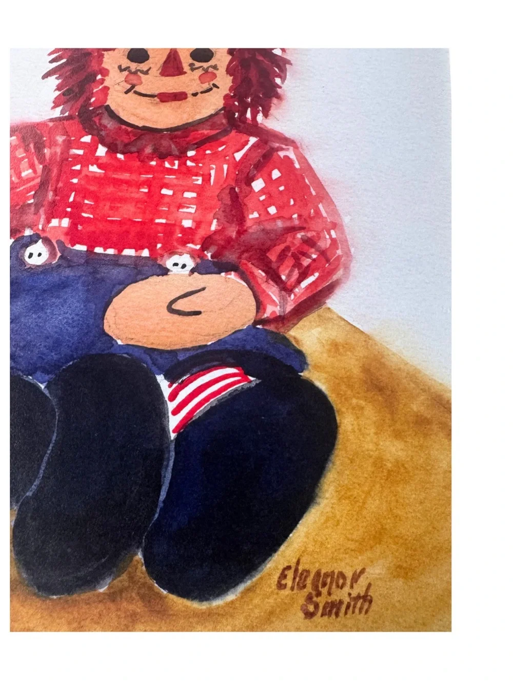 Eleanor Smith Signed Raggedy Ann and Andy Matted Art Print 12” x 10” - Picture 6 of 10